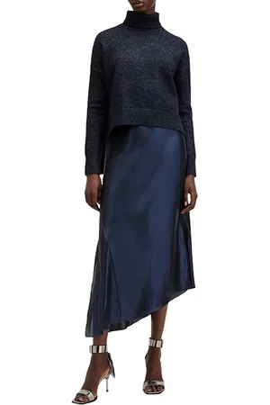 AllSaints Amos Sparkle Dress Midnight Blue