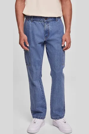 Urban classics Straight Leg Cargo Jeans Light Blue Washed