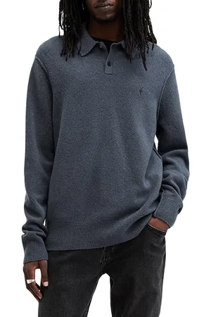 AllSaints Statten Ls Polo Smith Blue