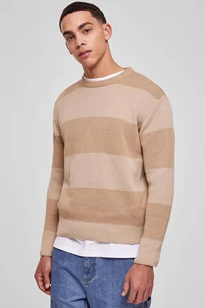 Urban classics Heavy Oversized Striped Sweatshirt Warmsand/wetsand
