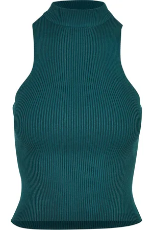 Urban classics Ladies Short Rib Knit Turtleneck Top Jasper