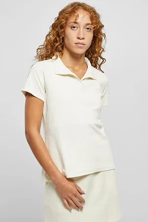 Urban classics Ladies Towel Polo Tee Palewhite