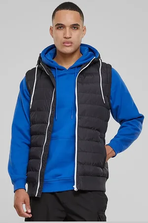 Urban classics Small Bubble Hooded Vest Blk/wht