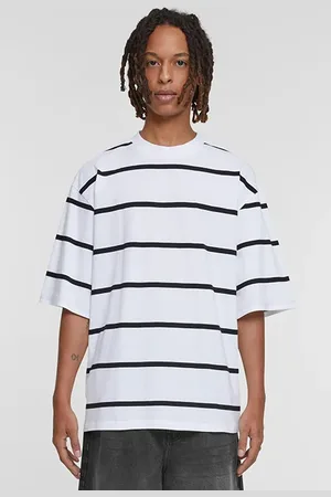 Urban classics Oversized Sleeve Modern Stripe Tee White/black