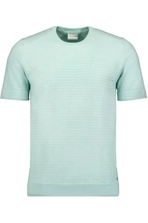 No Excess Pullover Short Sleeve Crewneck Solid Jacquard Mint