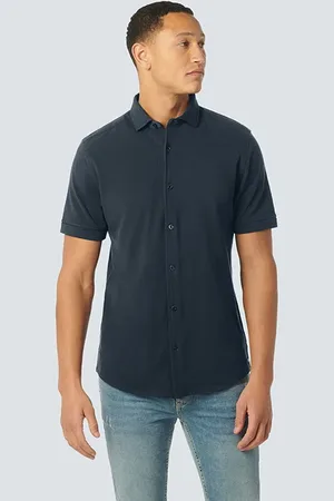 No Excess Shirt Short Sleeve Jersey Solid Pique Night