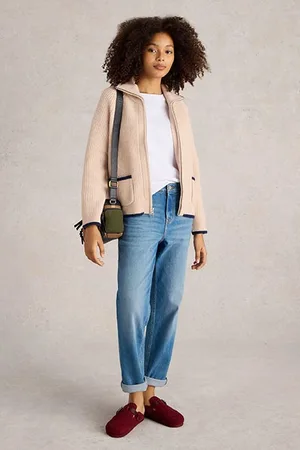 White Stuff Betty Zip Through Bomber Light Natural