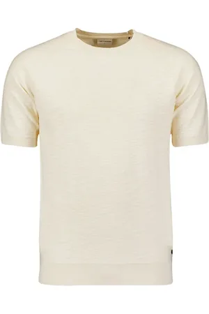 No Excess Pullover Short Sleeve Crewneck Solid Slub Cream