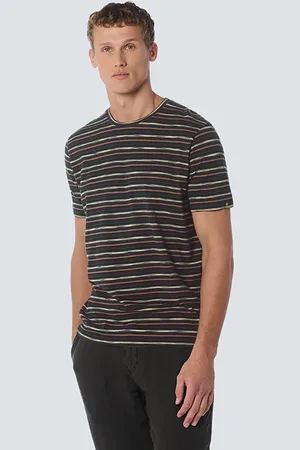 No Excess T-shirt Crewneck Multi Coloured Stripes Night