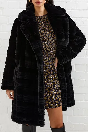 French Connection Daryn Faux Fur Coat Black