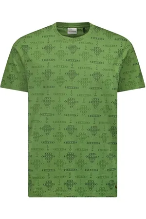 No Excess T-shirt Crewneck Allover Printed Slub Green
