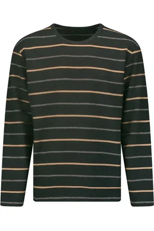 No Excess T-shirt Long Sleeve Crewneck Stripes Dark Steel