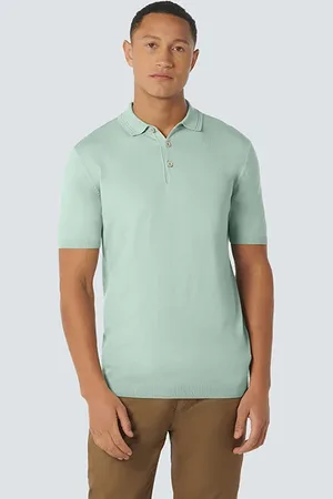 No Excess Pullover Short Sleeve Polo Button Solid Mint
