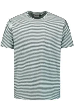 No Excess T-shirt Crewneck Garment Dyed Stripes Mint