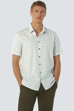 No Excess Shirt Short Sleeve Stretch Allover Printed Aqua