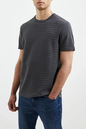 French Connection Texture Jersey T Shirt Black