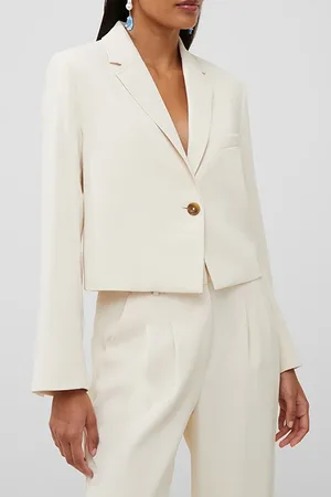 French Connection Harry Suiting Cropped Blazer White