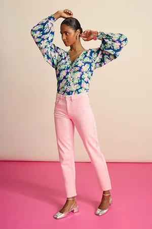 POM Amsterdam Jeans - Elli Straight Blooming Pink