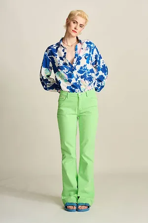 POM Amsterdam Jeans - Kate Flare Summer Green