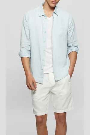 Guess GUESS Ls Island Linen Shir Azure Laguna