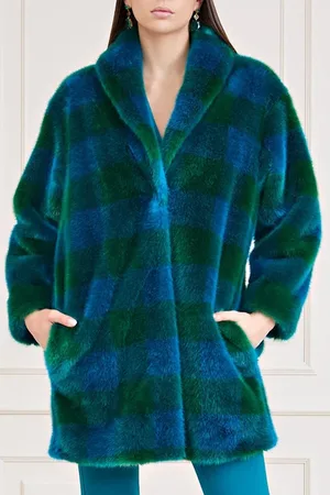 Guess GUESS Rochelle Coat Green And Bermuda Faux Fur