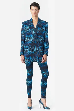 Marcell Von Berlin Oversized Snake-print Blazer Snake Print Blue