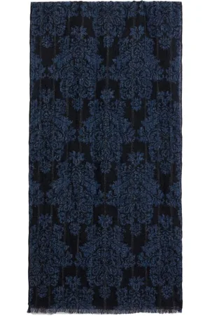 John Varvatos Anson Scarf - Gothic Pattern Boucle Scarf Cosmos Blue