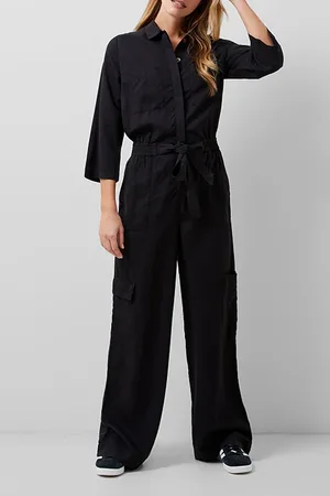 French Connection Elkie Twill Jumpsuit Black