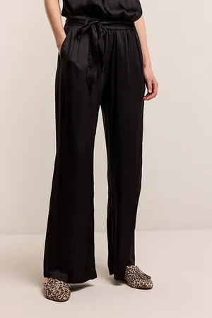 Summum Woman Pants Solid Satin Black