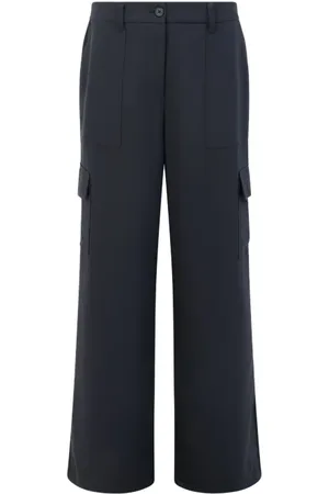 French Connection Drapey Wide Leg Combat Trousers Sz18 Black