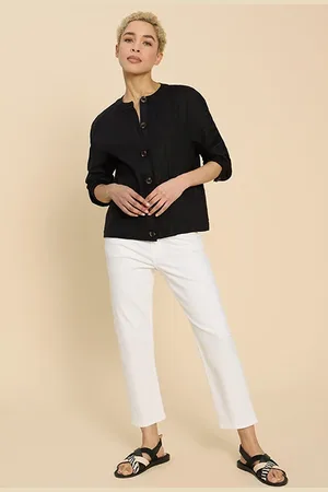 White Stuff Adele Linen Jacket Pure Black