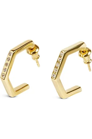 LK Bennett Crystal Hexagon Earring Gold