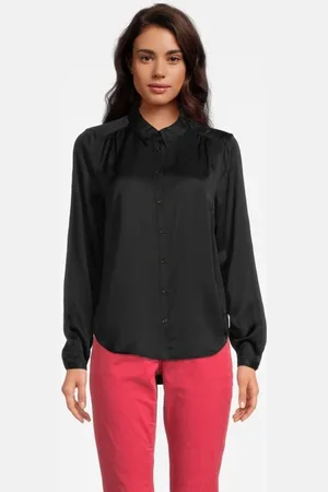 Sandwich Blouse Woven Long Sleeves 82001234 Black