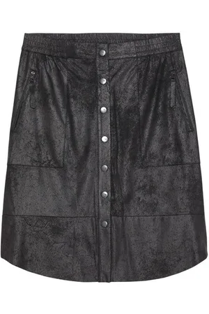 Sandwich Short Suede Skirt Almost Black