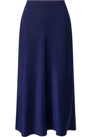 French Connection Satin Bias Midi Skirt Ss25 Sz18 Midnight