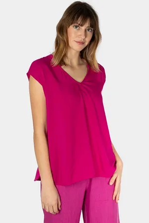 Sandwich T-shirt Cap Sleeves Festival Fuchsia