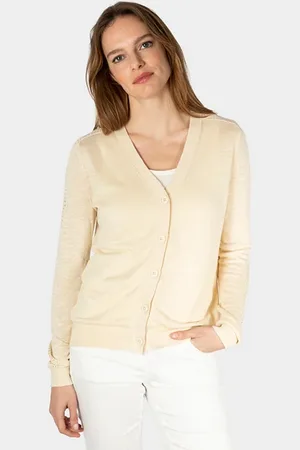 Sandwich Cardigan Long Sleeves Wood Ash