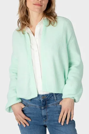 Sandwich Cardigan Long Sleeves Sea Foam