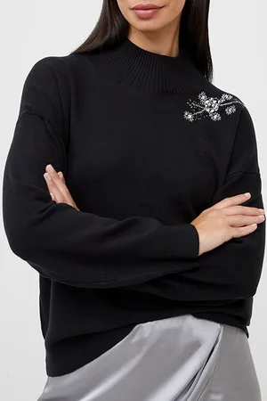 French Connection Babysoft Embroidered Jumper Black