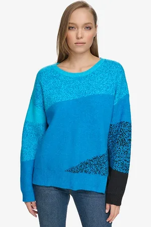 DKNY L/s Mix Stch Ombre S Elc Blu Combo