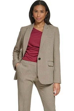 DKNY Peak Lapel 1 Button Blk/cashew