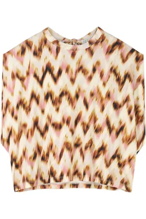 Summum Woman Top Blurred Zig Zag Print Multicolour