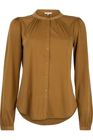 Sandwich Buttoned Blouse Golden Brown