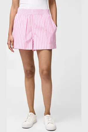 French Connection Stripe Shirting Shorts Pink/white