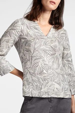 Sandwich Blouse Woven Short Sleeves Anthra