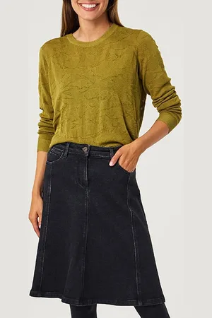Sandwich Black Denim Skirt Total Eclipse Washed