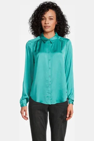 Sandwich Blouse Woven Long Sleeves 82001234 Dark Turquoise