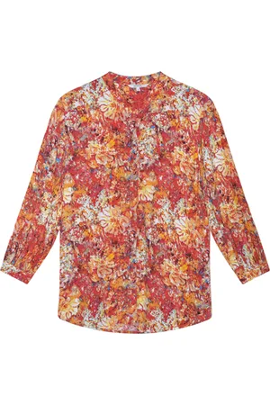 Sandwich Blouse Met Bloemenprint En Ronde Hals Baked Apple