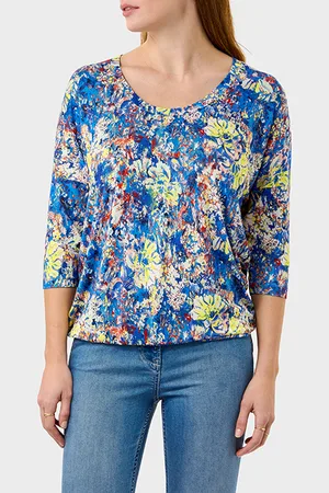 Sandwich Loose-fit T-shirt Met Bloemenprint French Blue