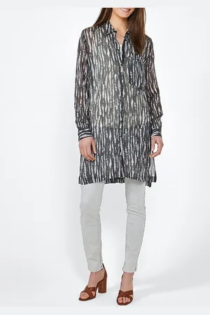 Sandwich Blouse Woven Long Sleeves Anthra